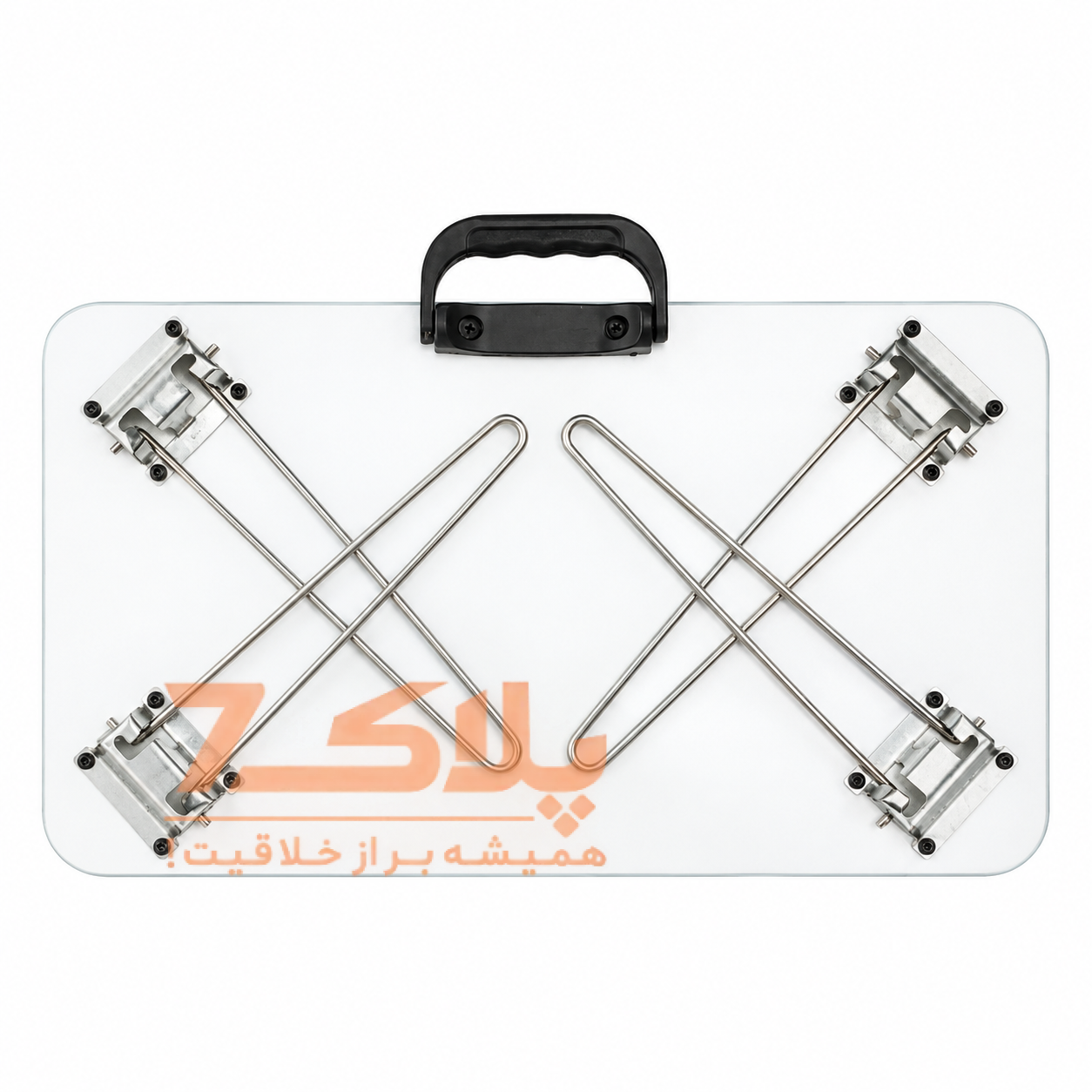 میز تحریر و مطالعه تاشو نشسته گوشه گرد (دسته‌دار با پایه راست)